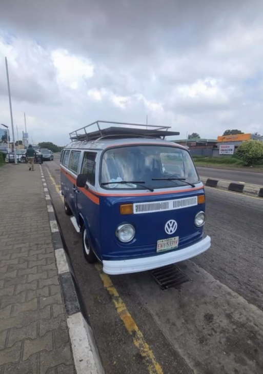 Blue Volkswagen Kombi Bus