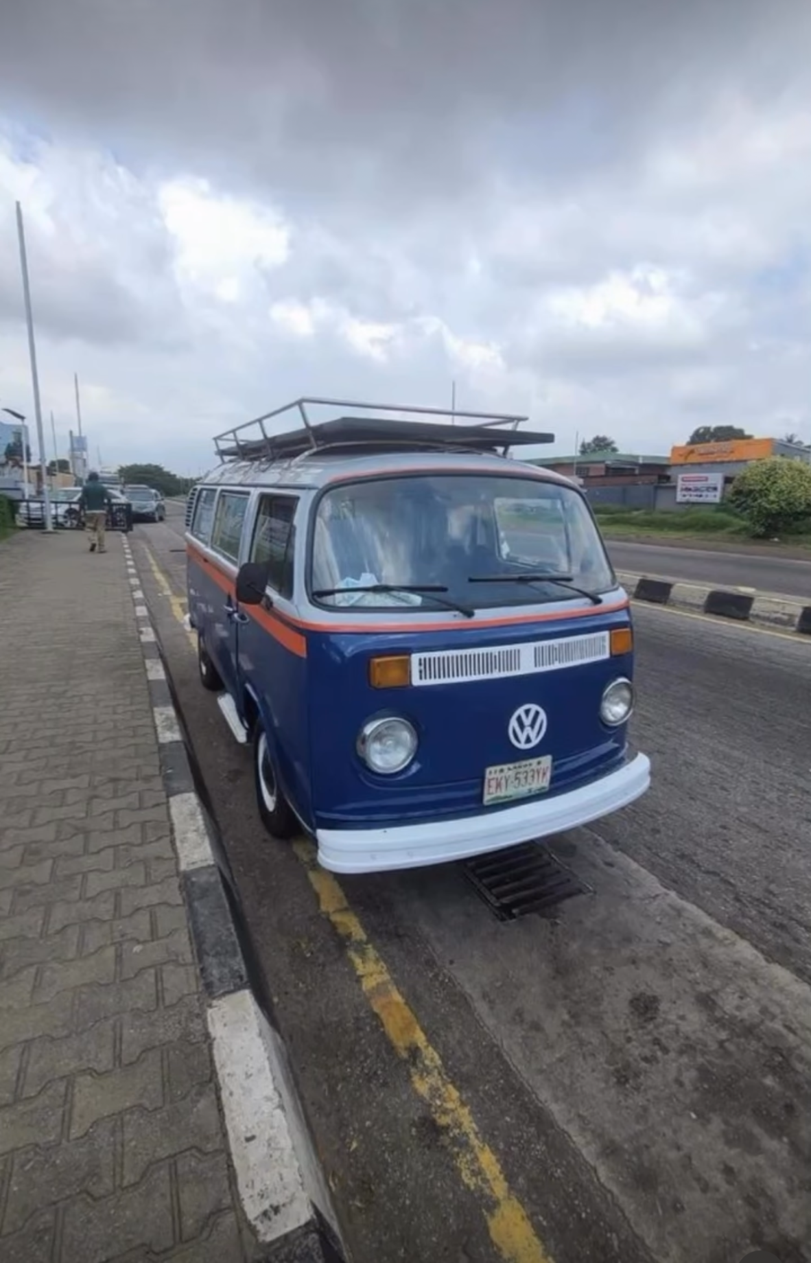 Blue Volkswagen Kombi Bus