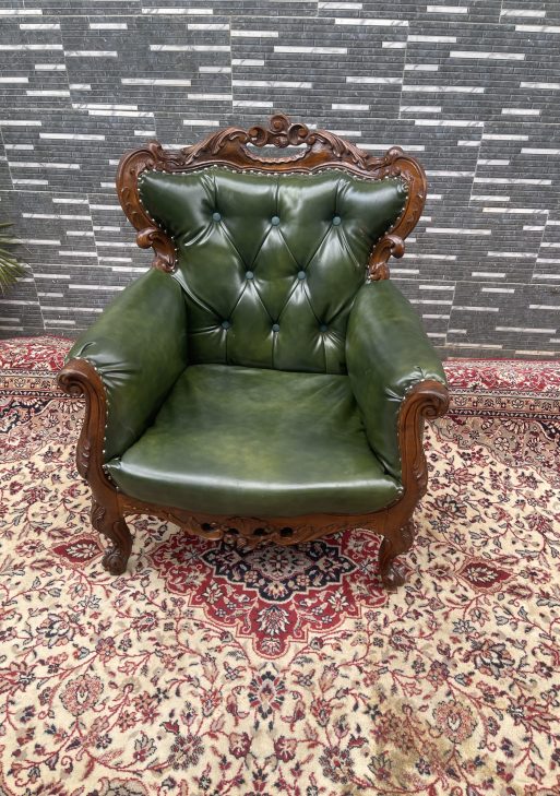 Green Leather Vintage Single Seater