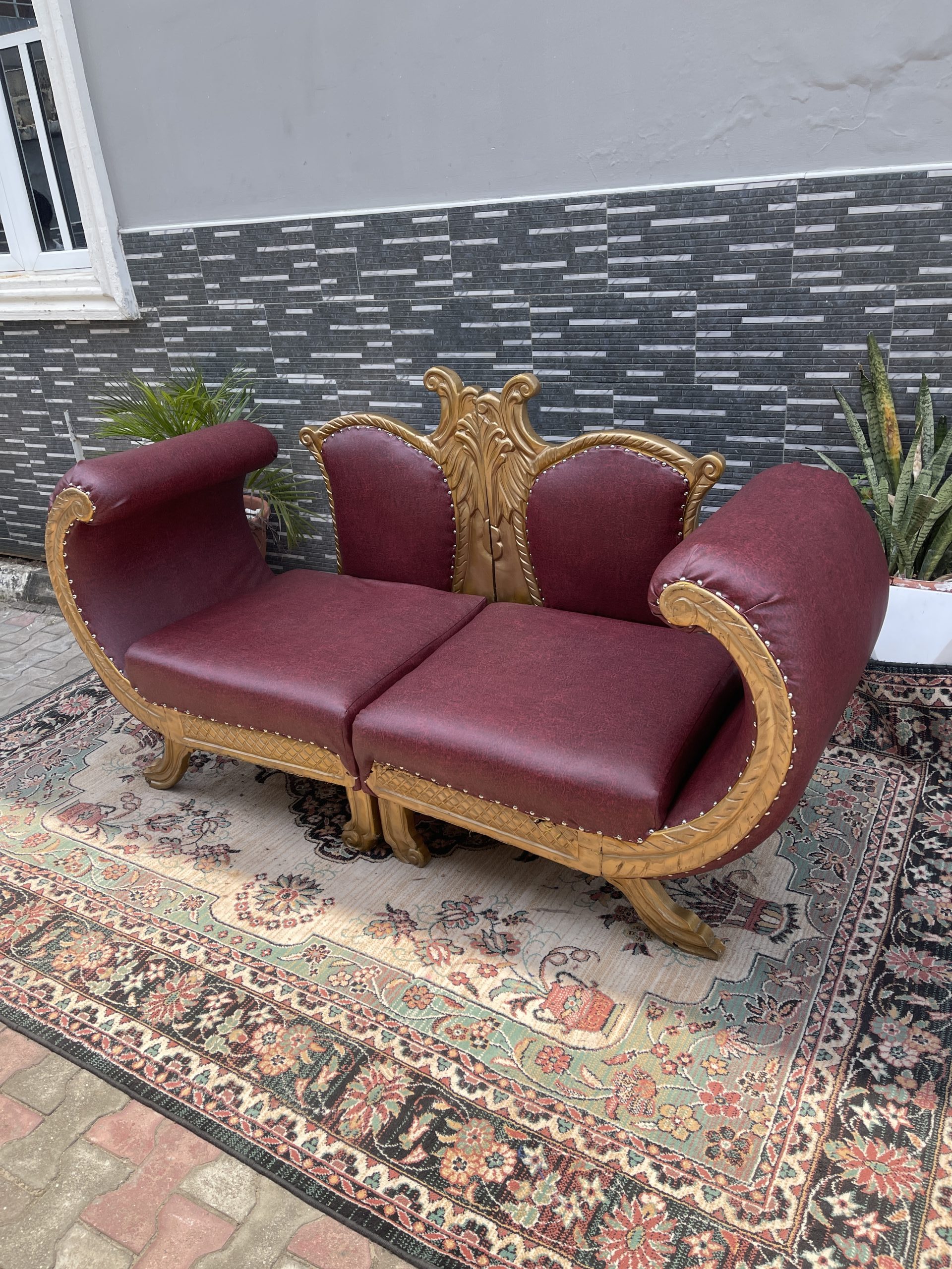 Red Arabian 3-Seater Sofa