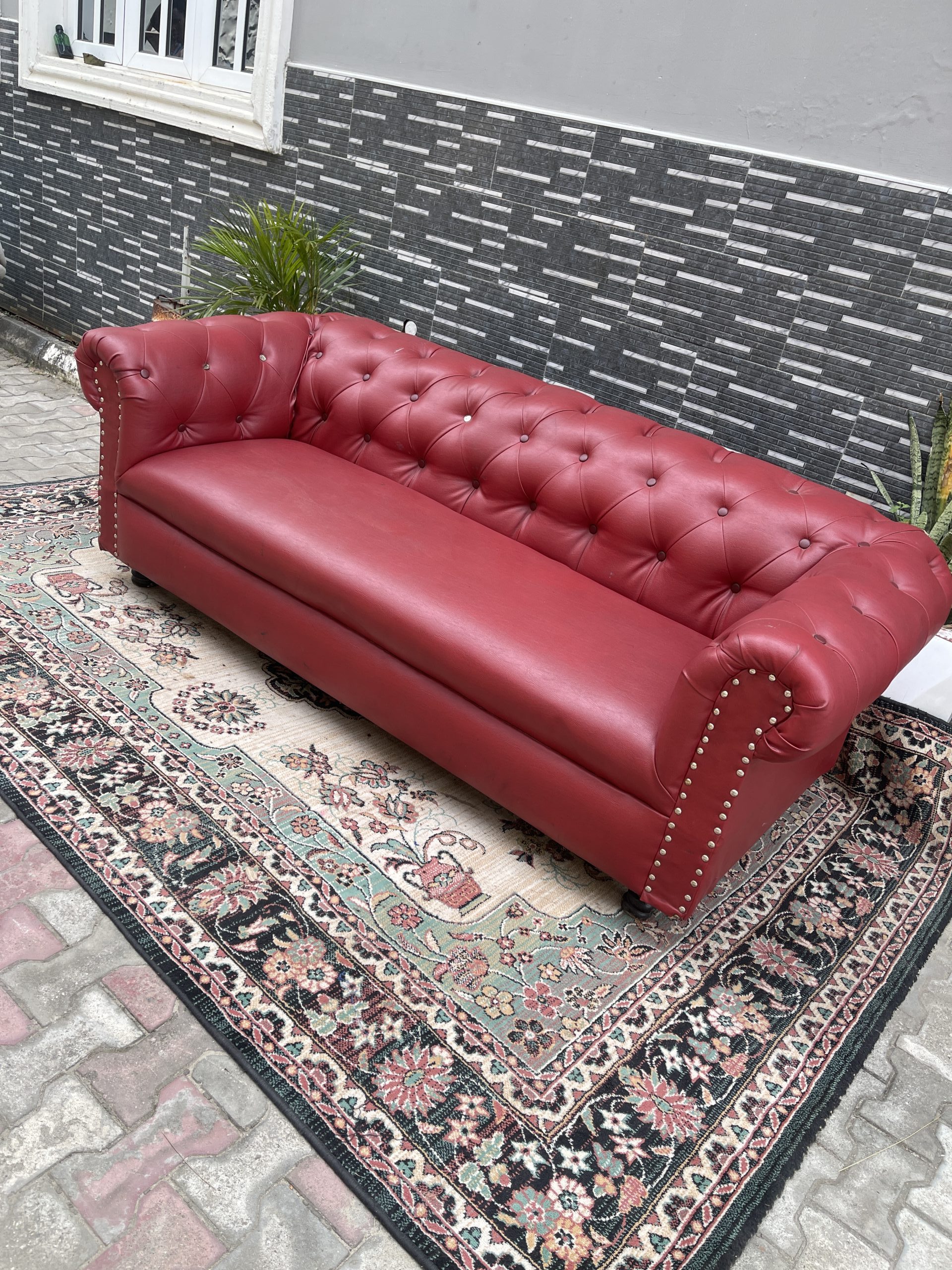 Red Chesterfield 3-Seater Sofa