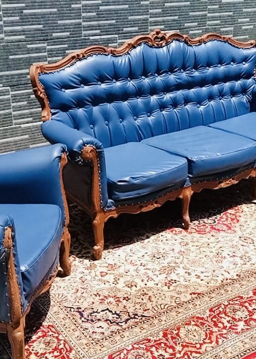Royal Blue Victorian Sofa Set