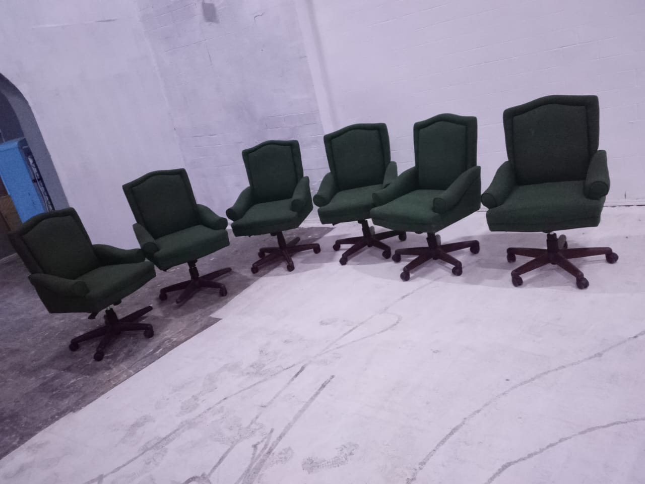 Vintage Forest Green Executive Boardroom Chairs