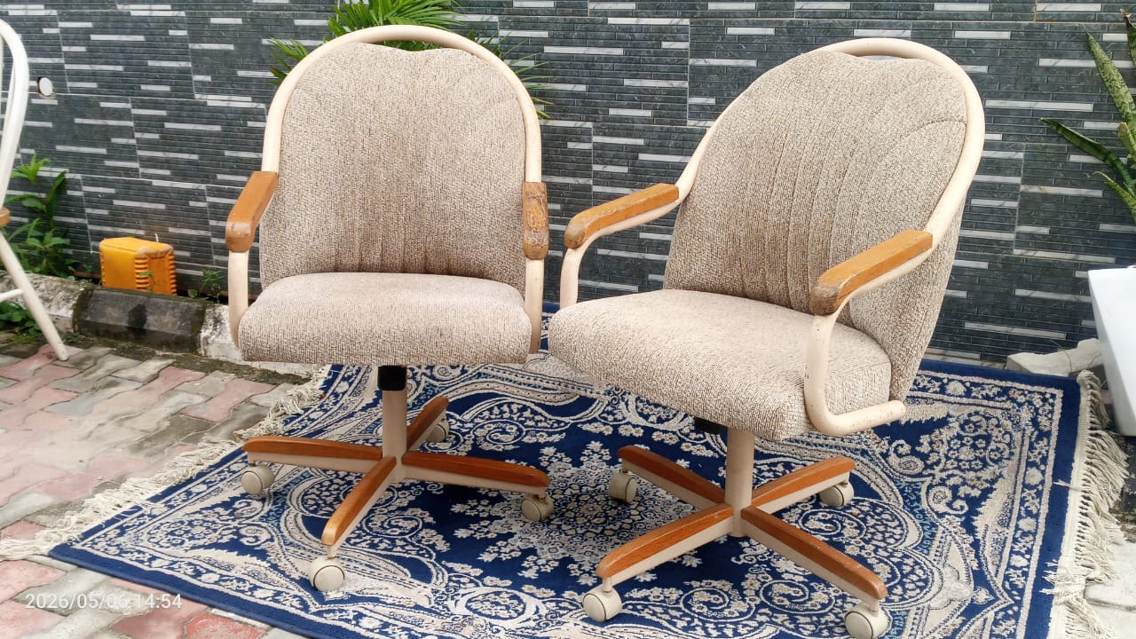 Beige Swivel Lounge Chairs