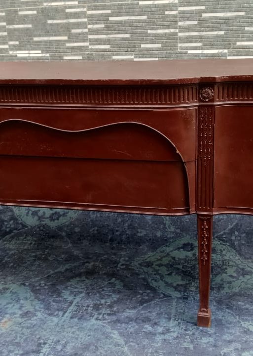 Vintage Wooden Serpentine Sideboard