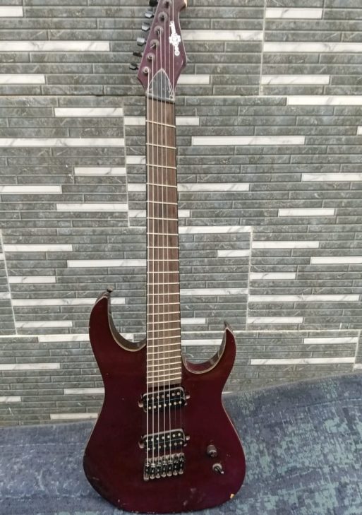 Modern Burgundy Electric Superstrat Guitar