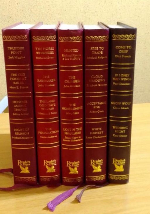 Red Leather Book Stack