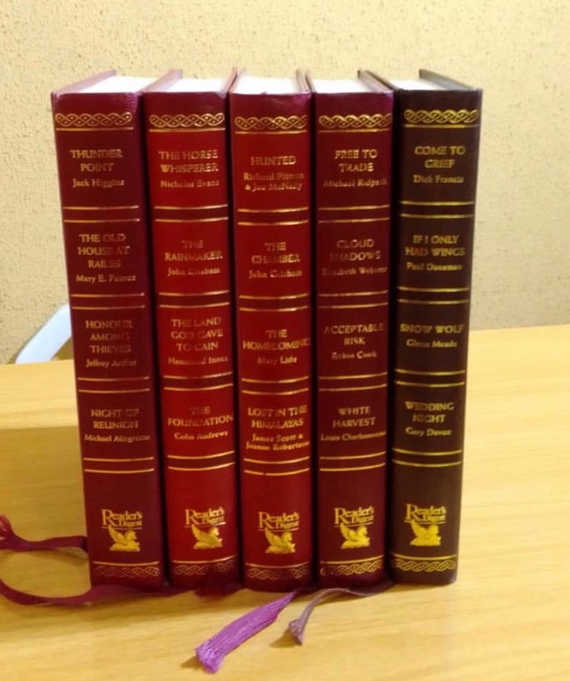 Red Leather Book Stack