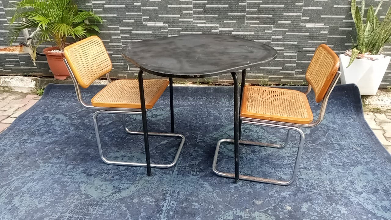 Vintage Bistro Dining Set with Cesca-Style Chairs