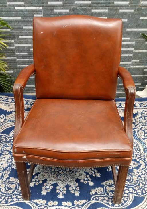 Vintage Brown Leather Armchair