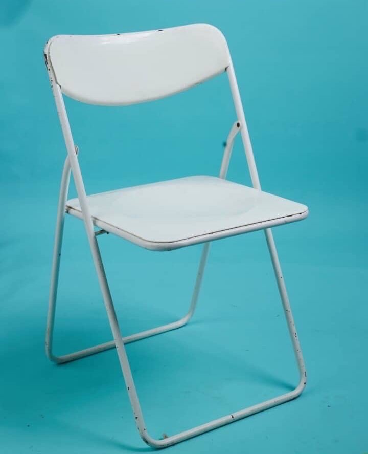 White Metal Folding Chair