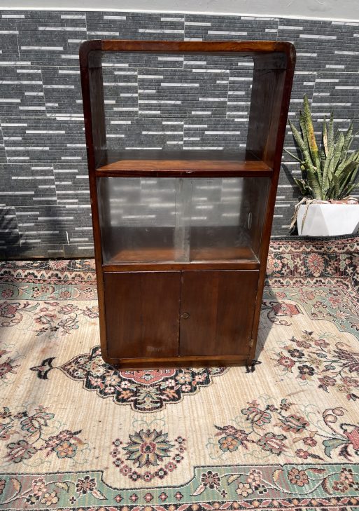 Brown Glass Display Shelf / Open Cabinet