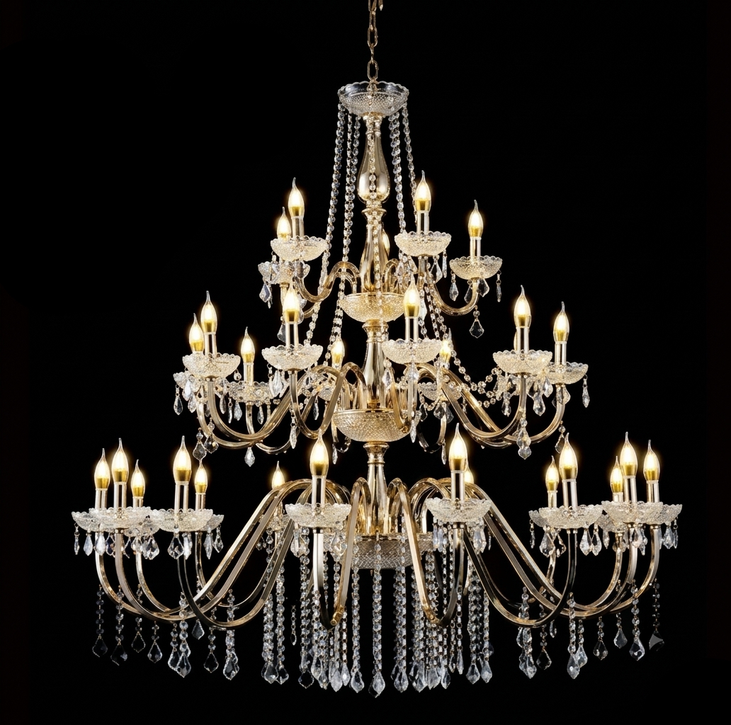 Grand Multi-Tier Crystal Chandelier