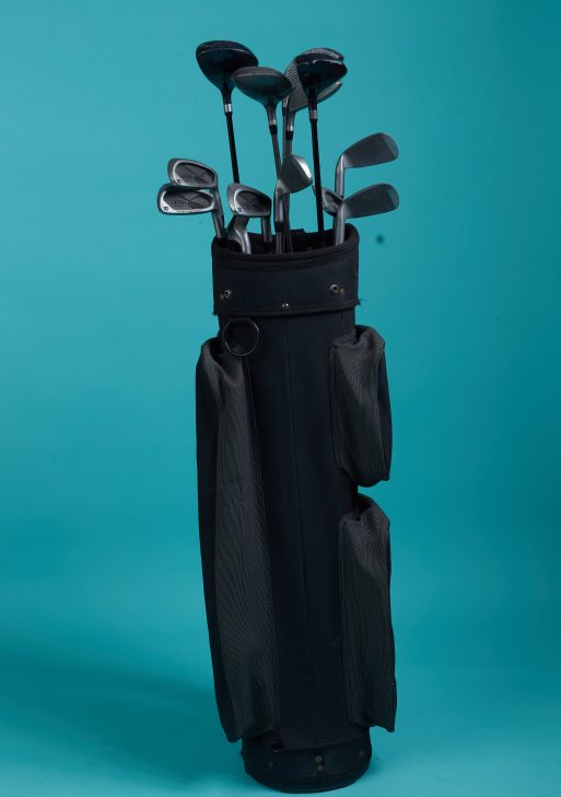 Black Golf Bag and Clubs