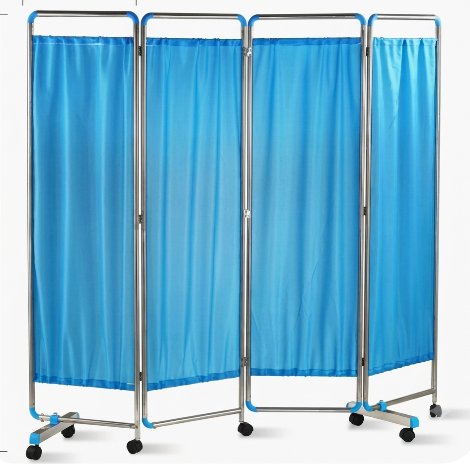 Medical Blue Folding Privacy Screen