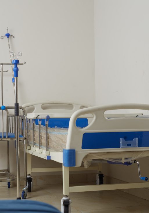 Hospital Bed with Drip Stand & Baby Crib