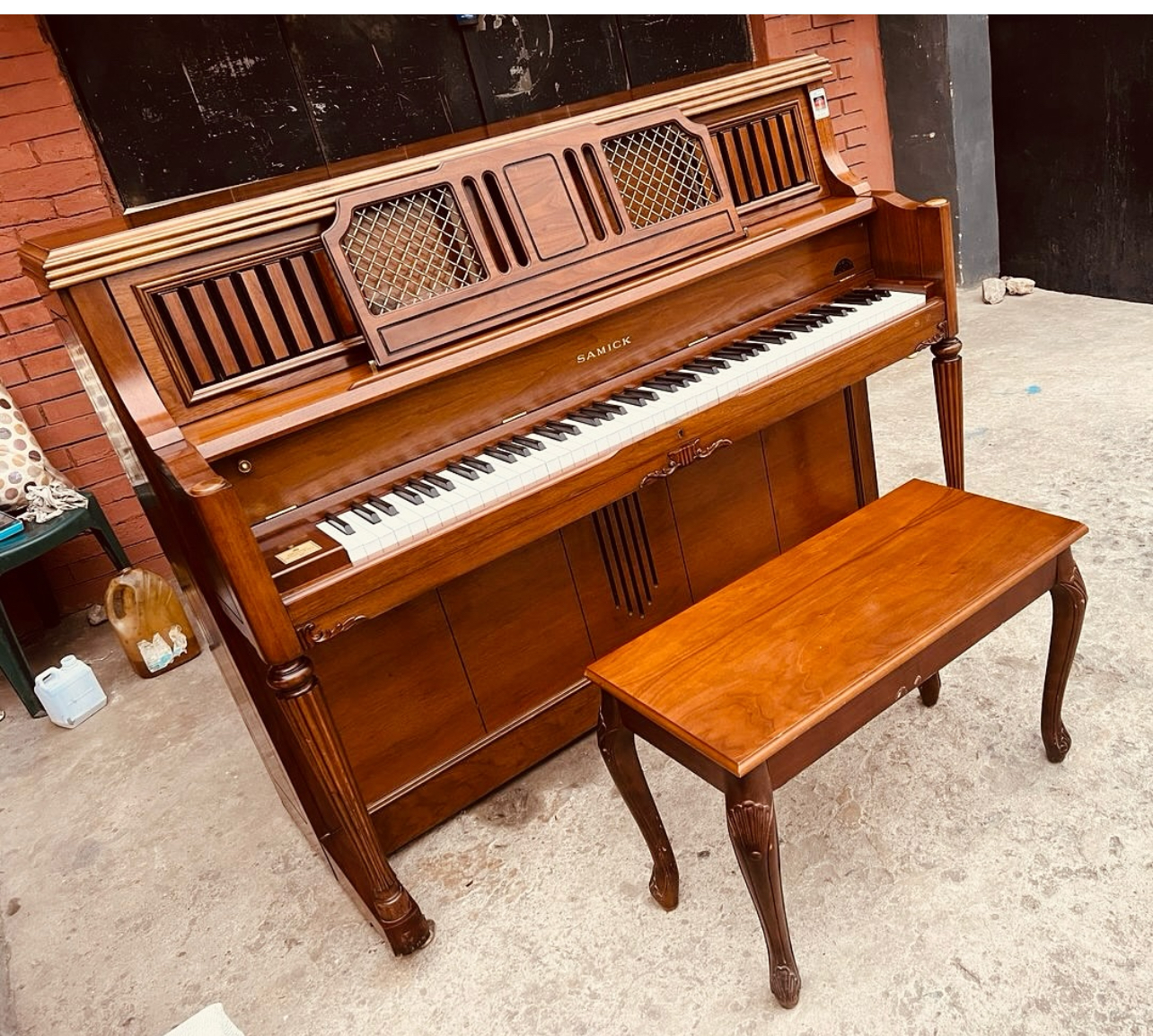 Samick Upright Wooden Piano with Bench
