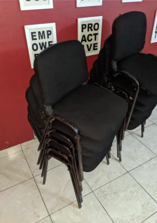 Stackable Black Fabric Office Chairs