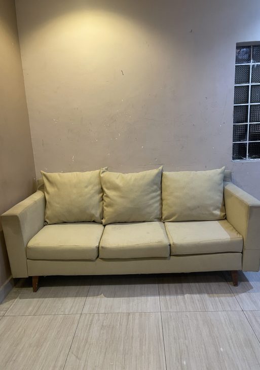 Modern Beige Three-Seater Sofa
