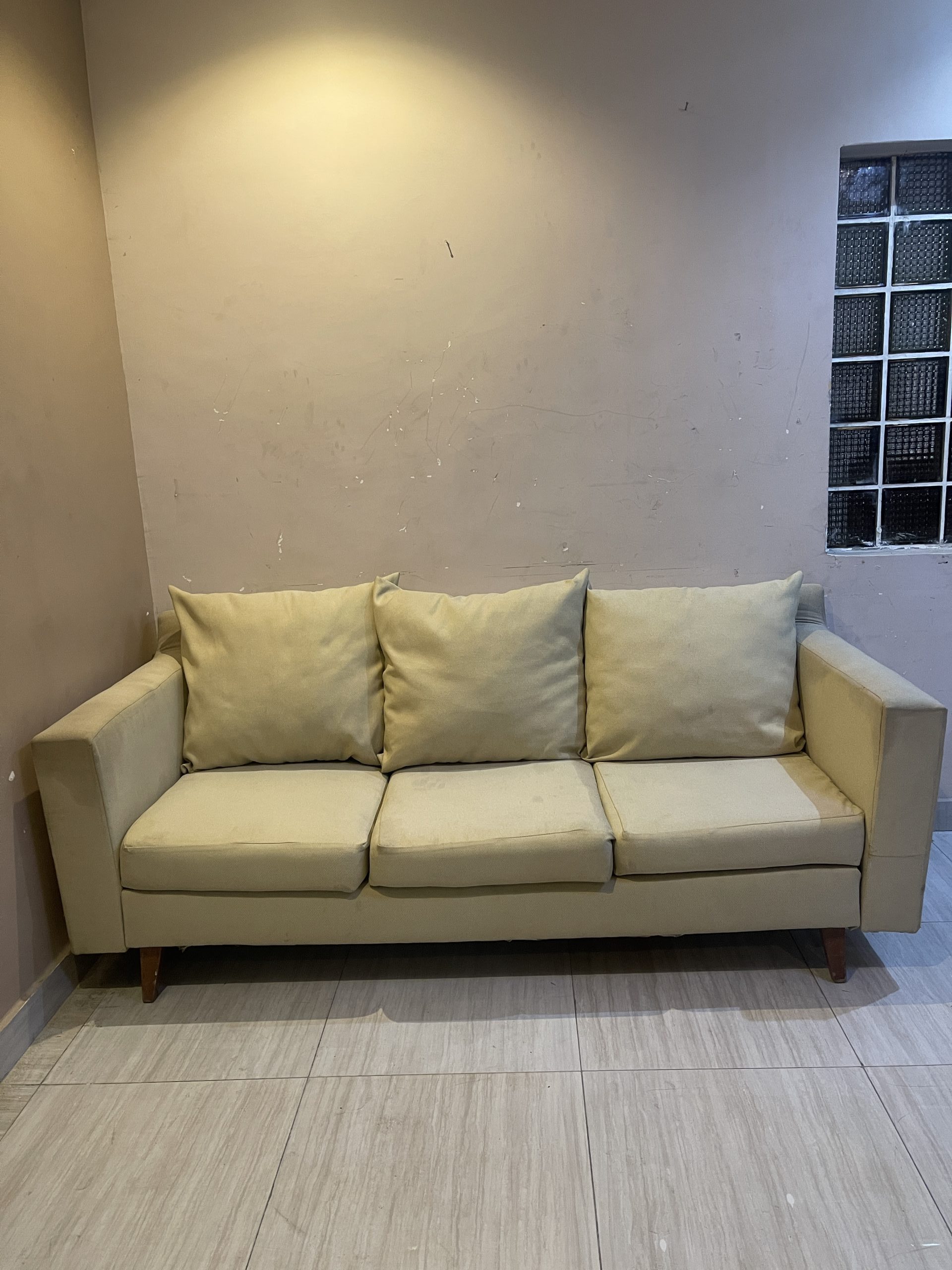 Modern Beige Three-Seater Sofa