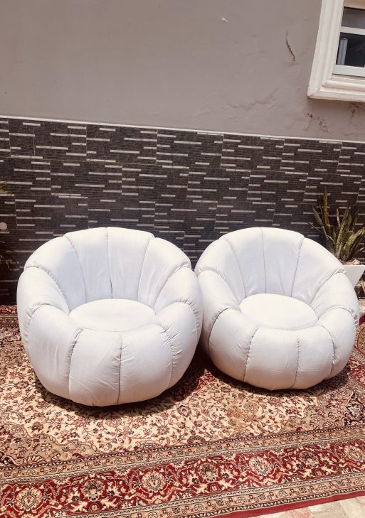 White Pumpkin Lounge Chairs (Pair)