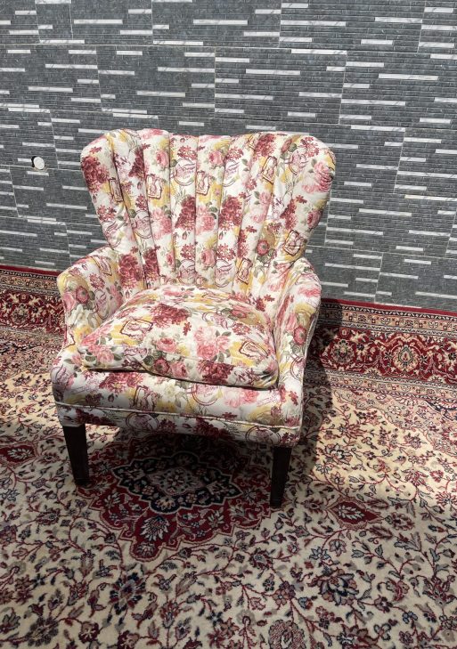 Floral Wingback Accent Chair
