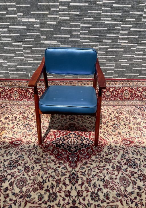 Mid-Century Blue Accent Chair
