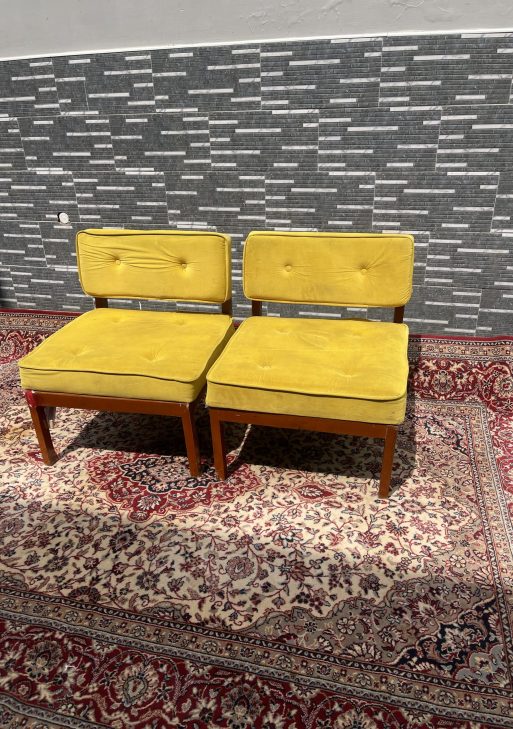 Mustard Velvet Accent Chairs (Pair)
