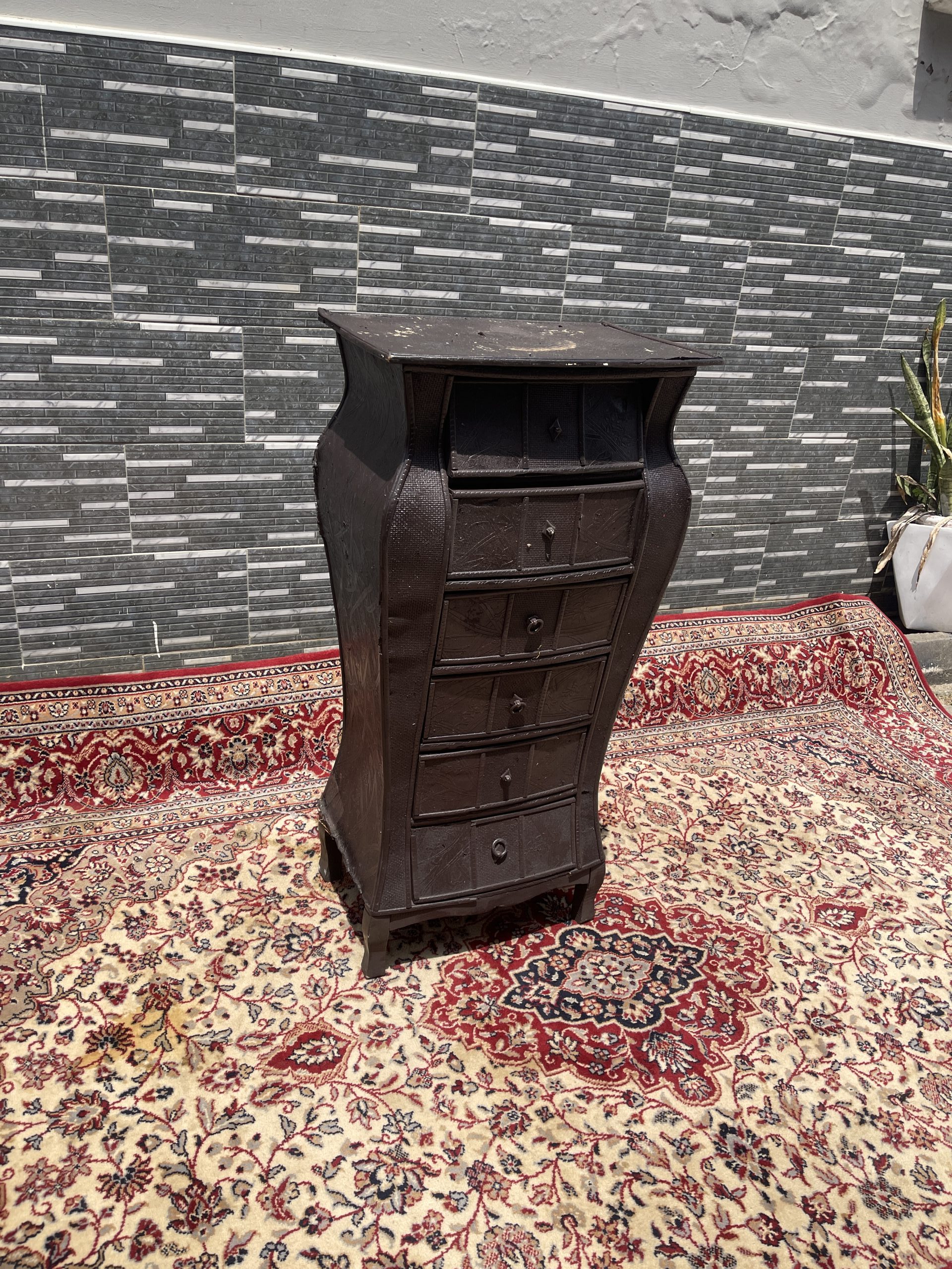 Vintage Curved Six-Drawer Accent Chest