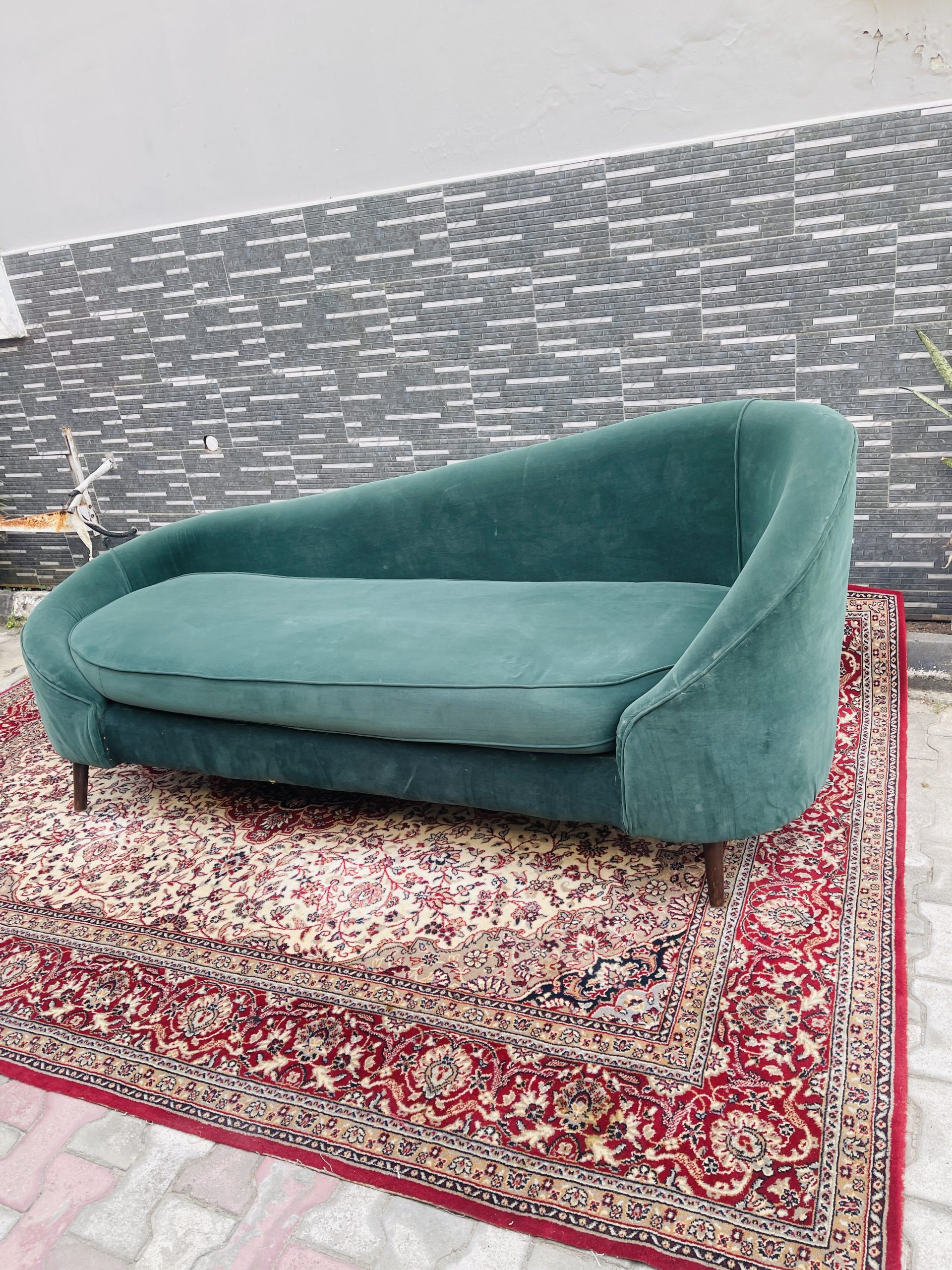 Curved Green Sofa