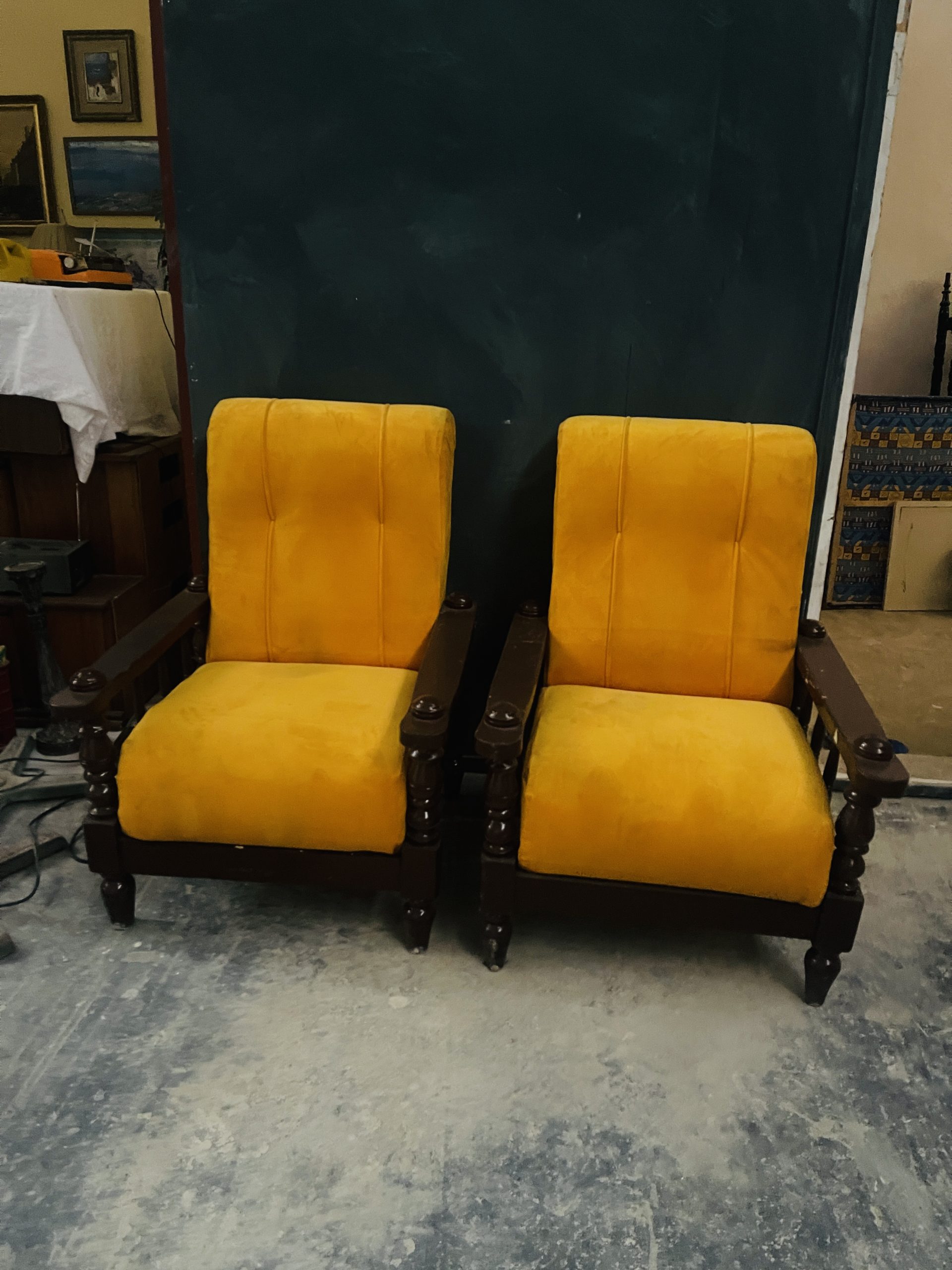 Vintage Mustard Yellow Armchairs