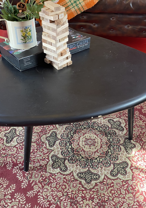 Mid-Century Black Kidney Coffee Table