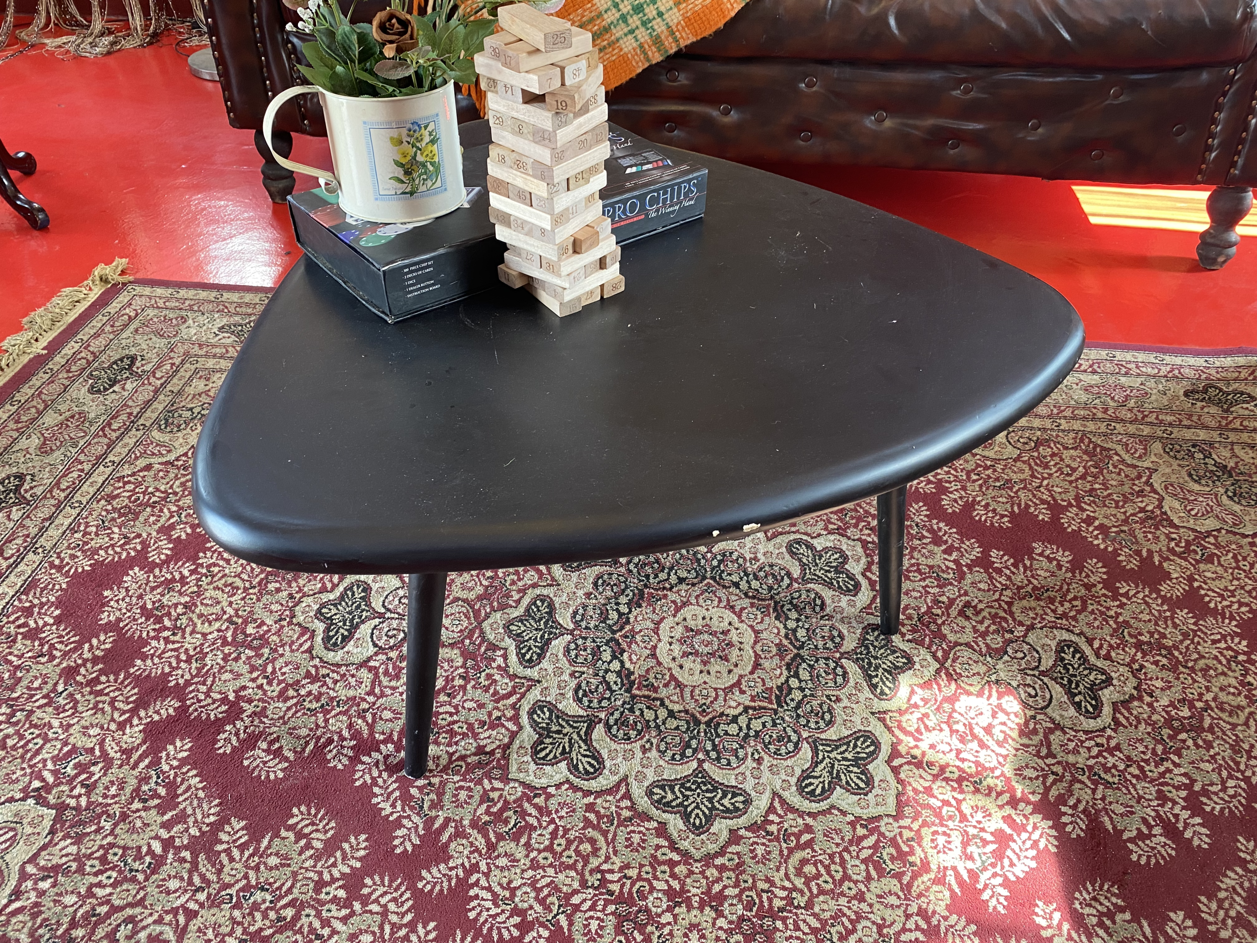 Mid-Century Black Kidney Coffee Table