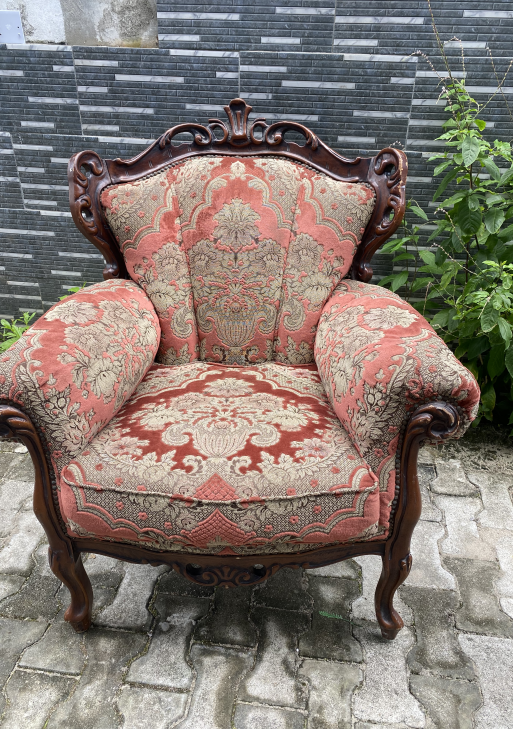 Victorian Floral Upholstered Armchair