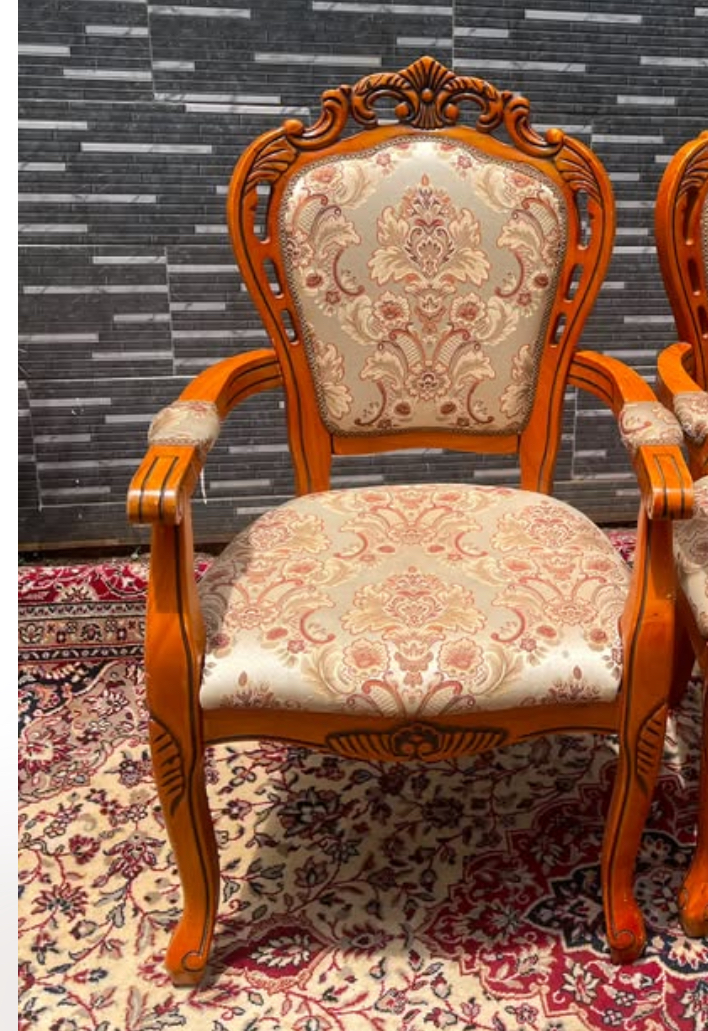 Ornate Baroque Style Brocade Armchair