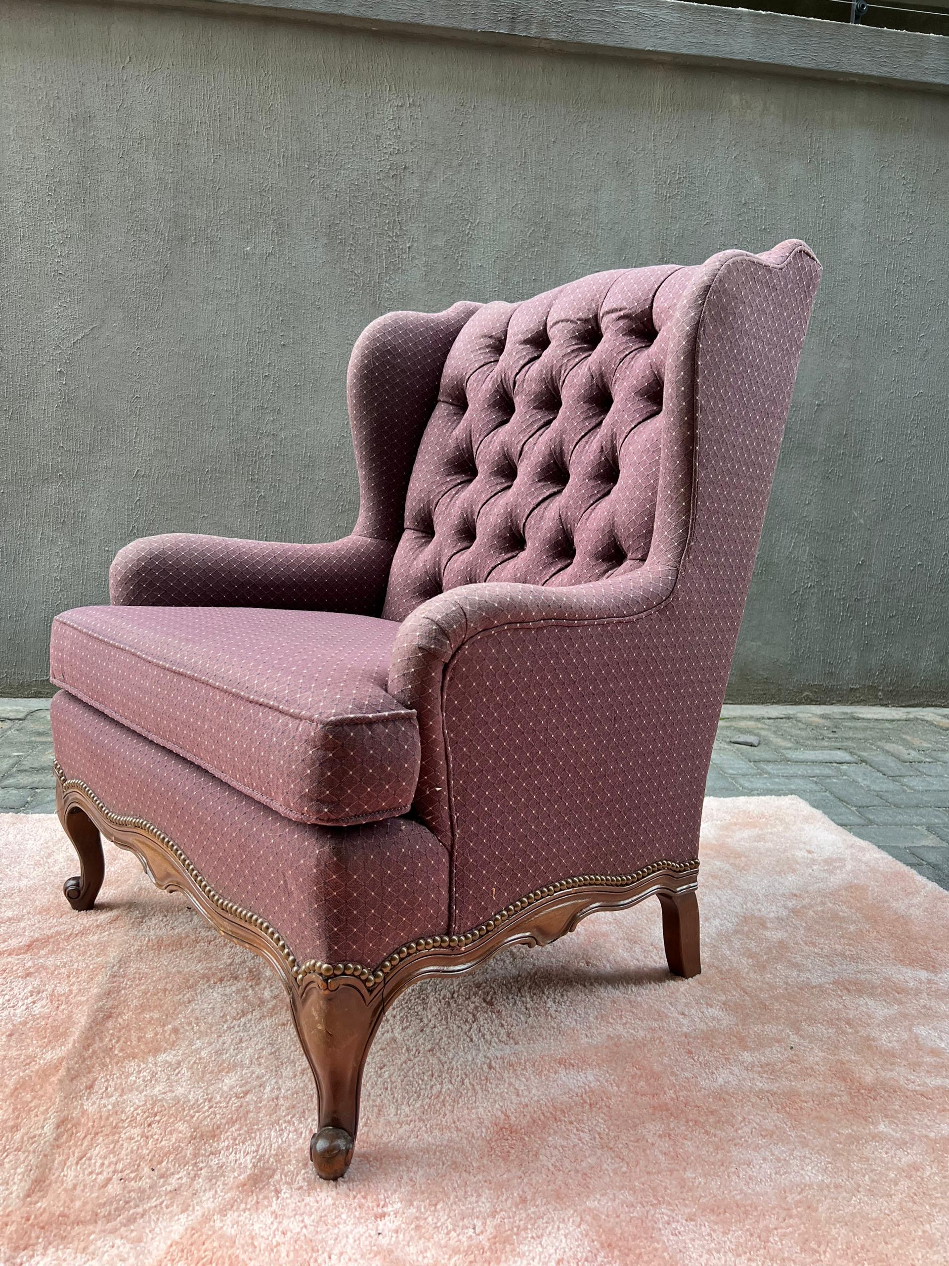 Tufted Wingback Loveseat Chair