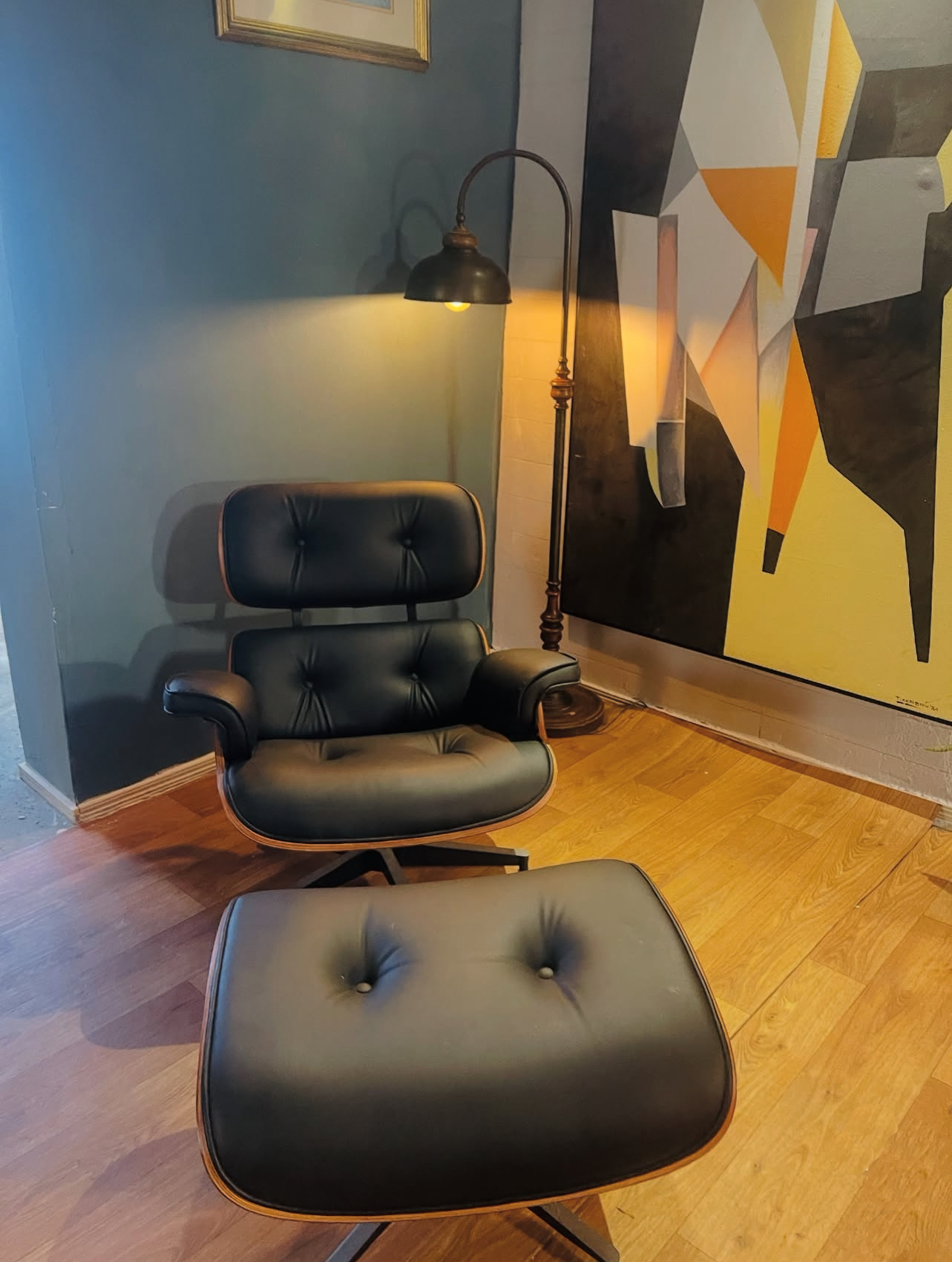 Mid-Century Eames-Style Lounge Chair and Ottoman