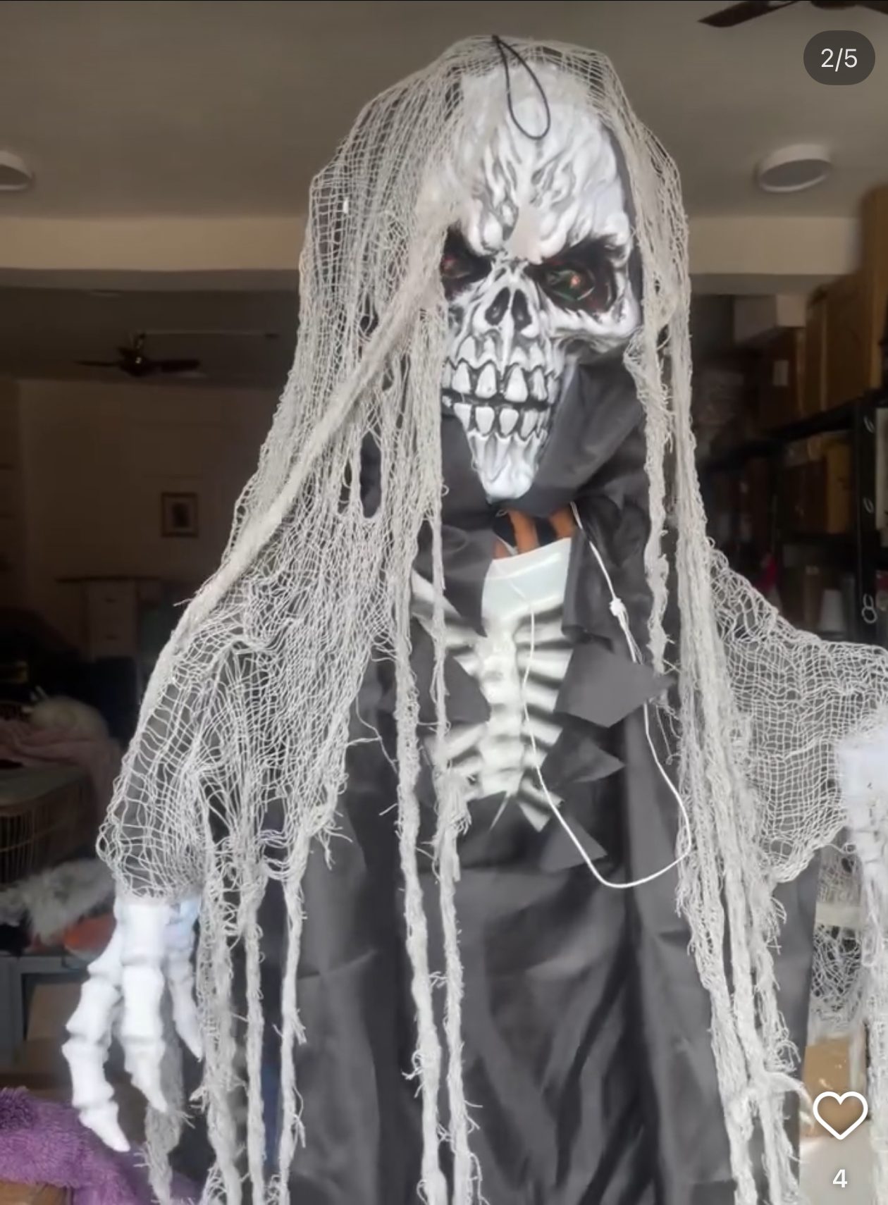 Hanging Grim Reaper Skeleton Prop