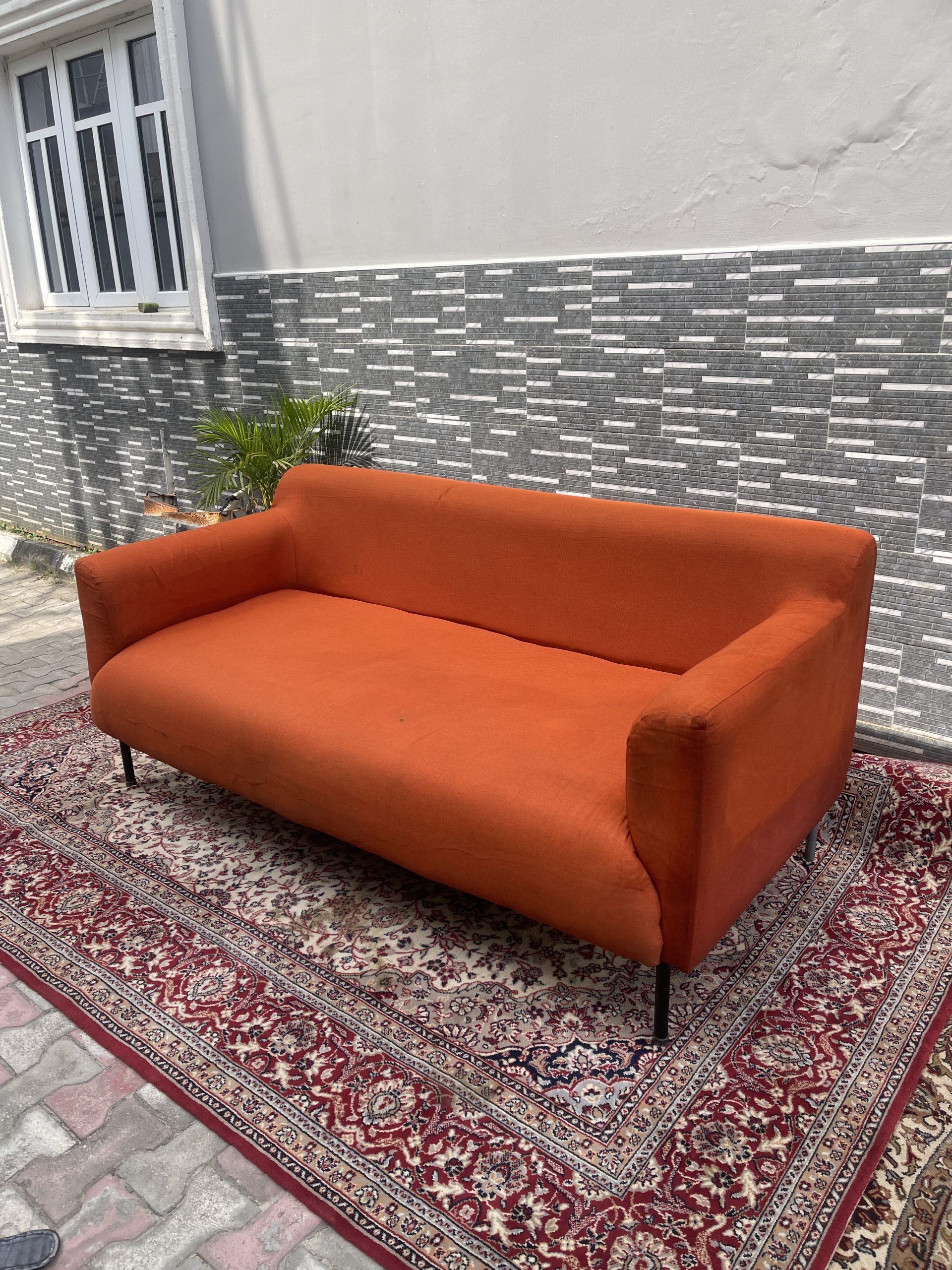 Orange 3-Seater Sofa