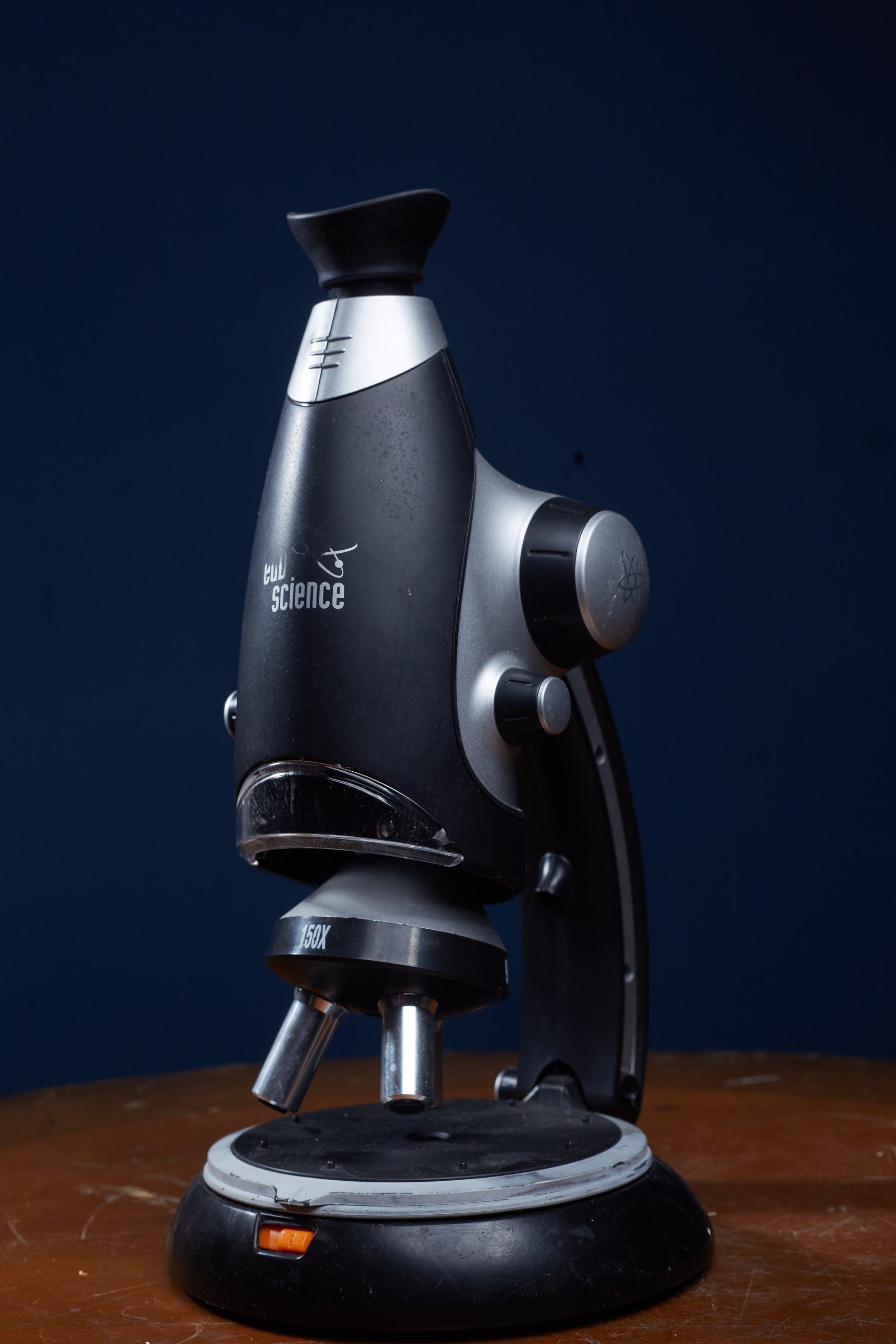 Futuristic Black and Silver Toy Microscope