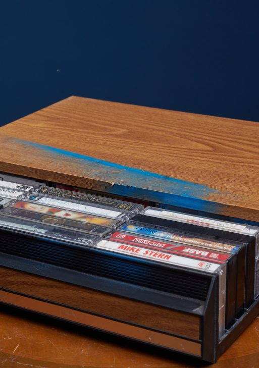 Retro Faux-Wood Audio Cassette Storage Case