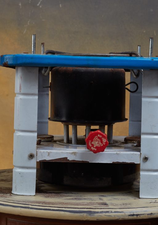 White and Blue Vintage Stove