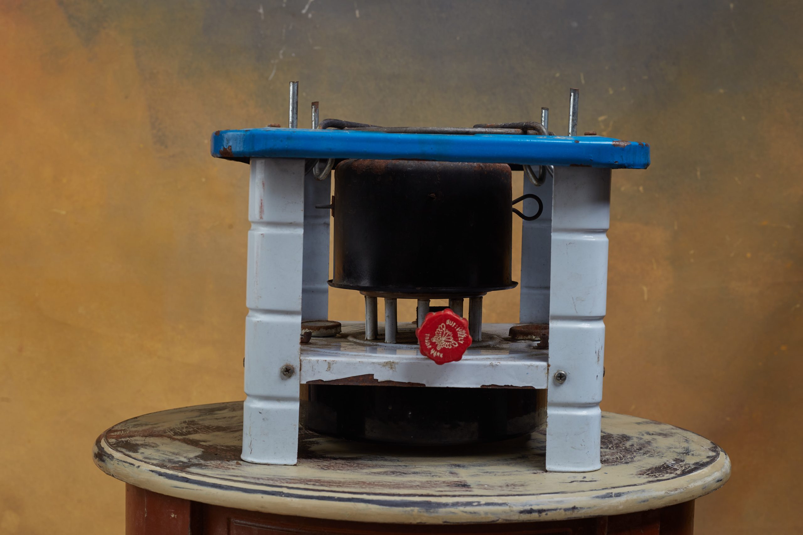 White and Blue Vintage Stove