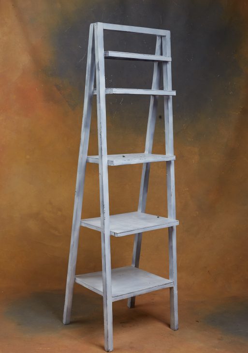 White Distressed Ladder Shelf / Standing Shelf