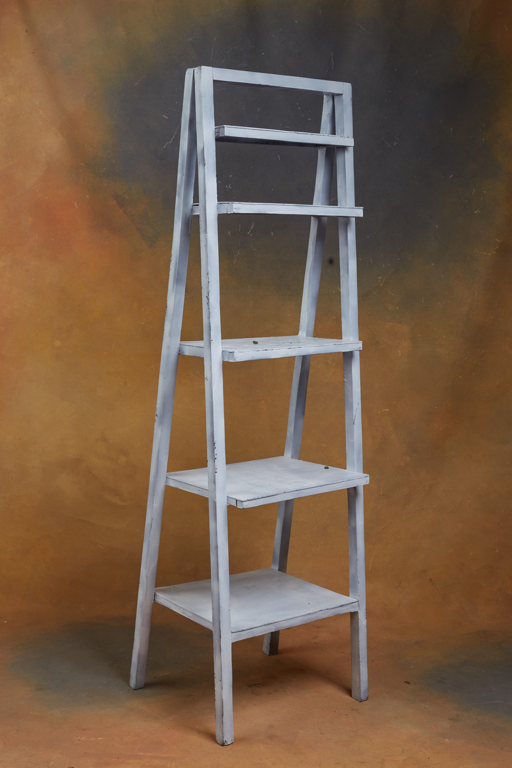 White Distressed Ladder Shelf / Standing Shelf