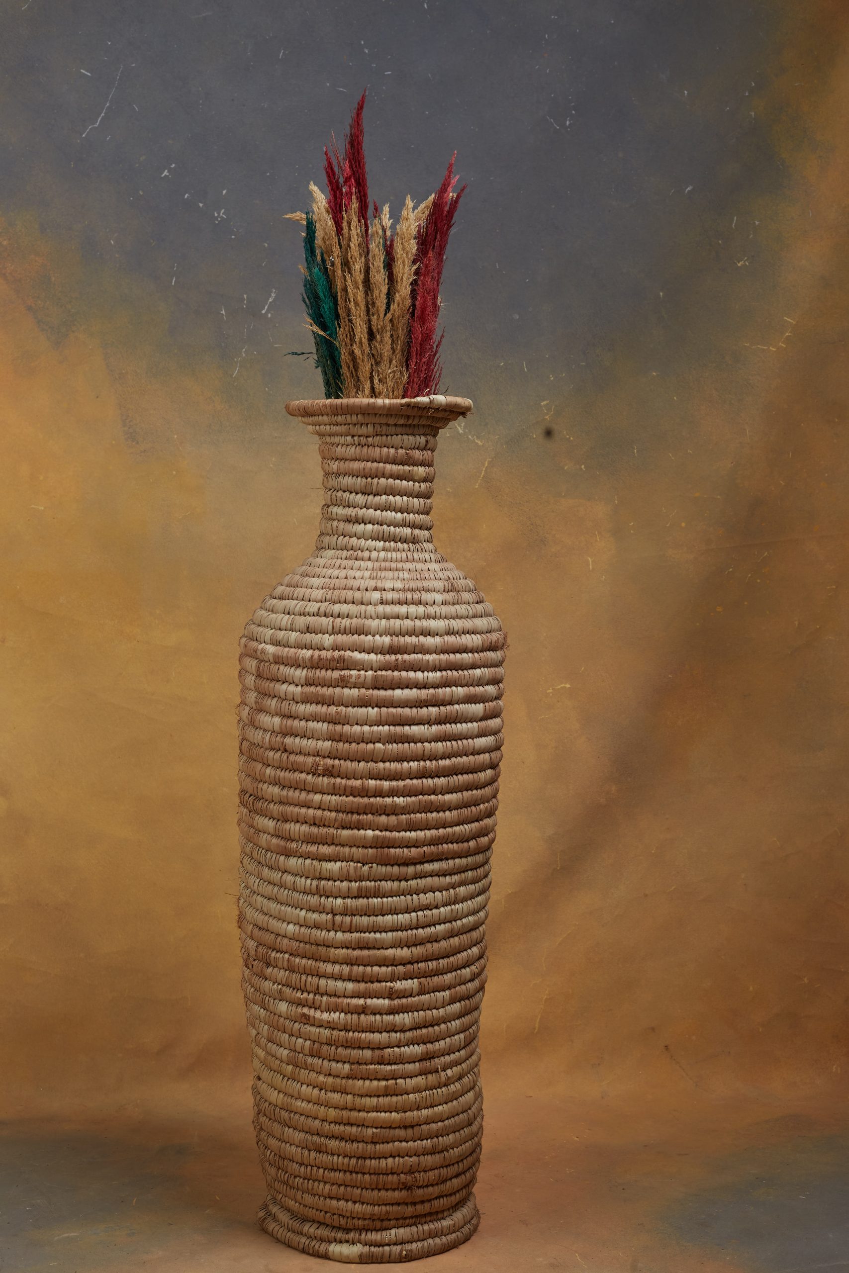 Brown Wicker Vase