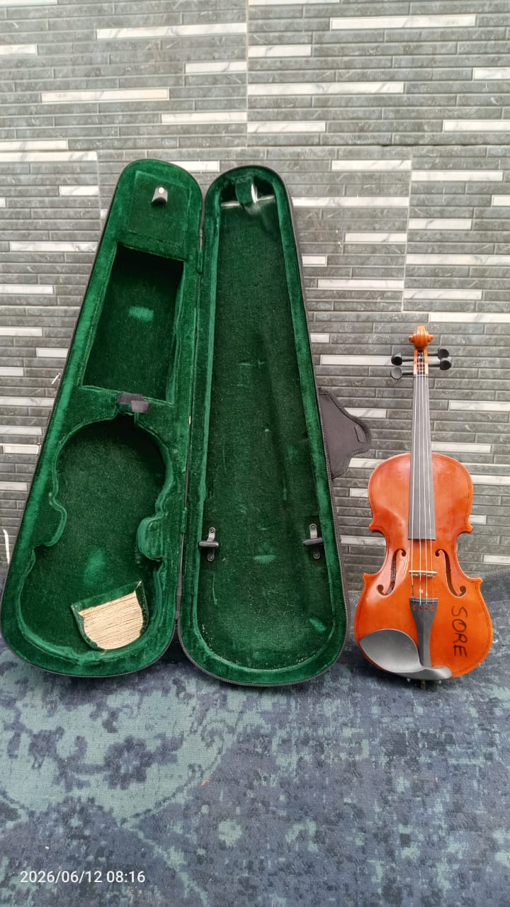 Classic Acoustic Violin with Hard Case and Bow - Image 1