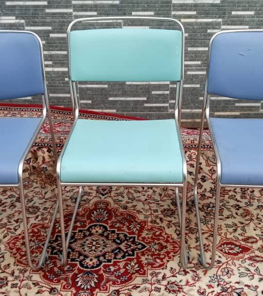 Retro Mid-Century Chrome Sled Chairs