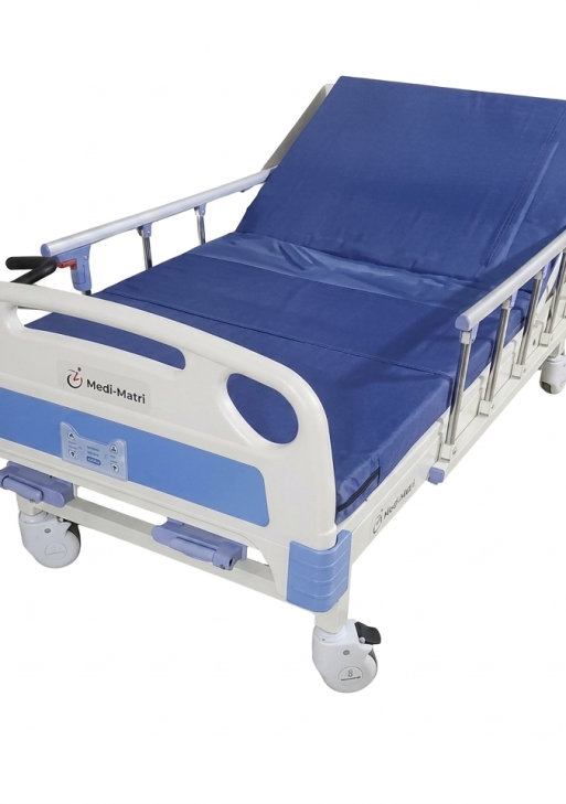Medi-Matri Adjustable Hospital Bed with Blue Mattress