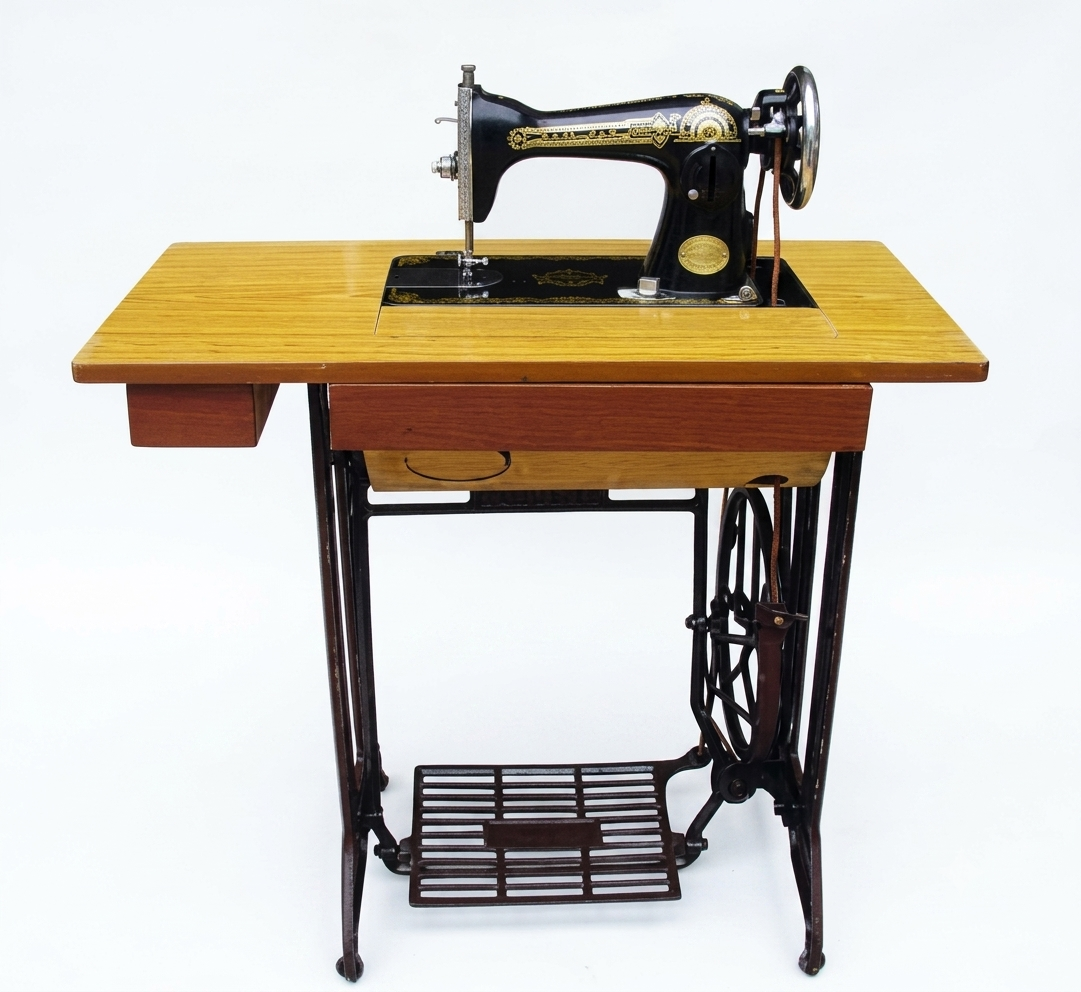 Vintage Treadle Sewing Machine with Wooden Stand
